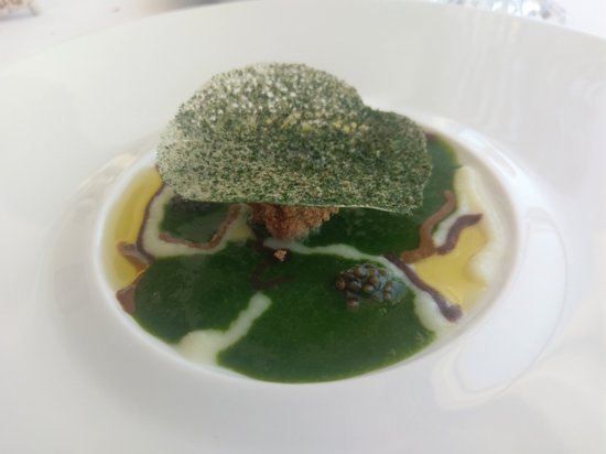 Beignets d'anémone de mer à la farine de riz avec chips d'algue